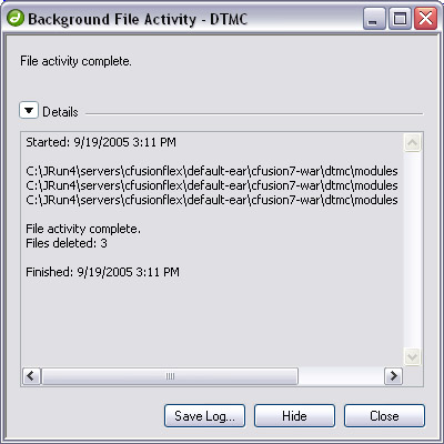 Macromedia Dreamweaver File Activity Log