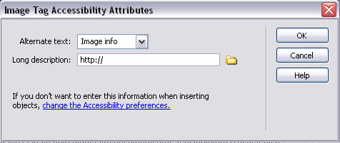 Adding the accessibility information
