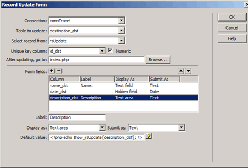 Configured Update Record Form Wizard interface