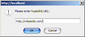 Enter the hyperlink URL