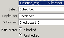 Using a check box for the subscription