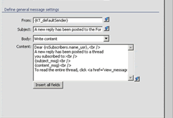 Configured e-mail message