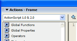Figure 11. Actions panel showing a stop() action in a frame