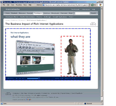 Figure 1. A Flash Video file playing inside a SWF file