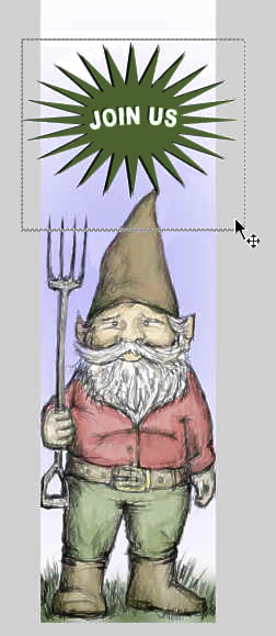 Move the star.png just above the gnome's head.