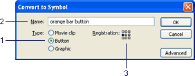 Selecting options in the Convert to Symbol dialog.