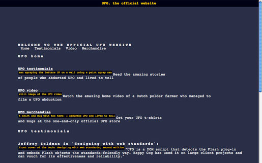Example 3 web page using Opera's "emulate text browser" style sheet