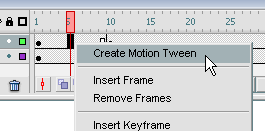 Right-click to create a motion tween.