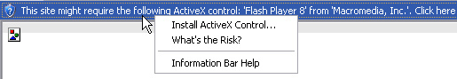 ActiveX install message in Internet Explorer