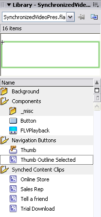 Library panel with the highlight box selected