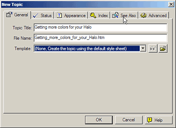 The New Topic dialog box