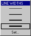 Line width pop-up menu