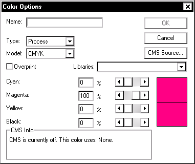Color Options dialog box