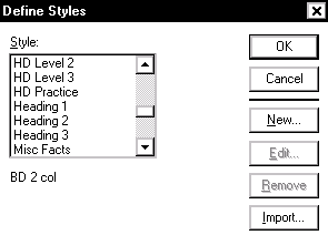 define styles listing