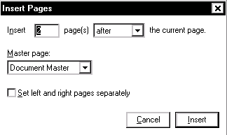 insert pages dialog box
