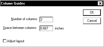 Column guides dialog box