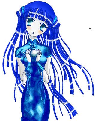drawing Anime Water Nymph in adobe Photoshop cs