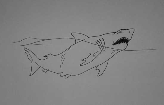 drawing game shark attack picture in adobe photoshop cs