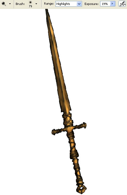 Drawing sword for lineage II game item in adobe Photoshop cs