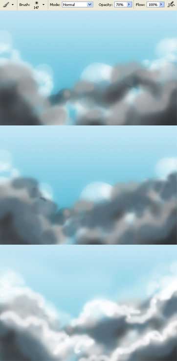 Create Fluffy Clouds and Sun's Rays effects in adobe photoshop cs