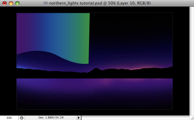 Design a colorful Northern Lights landscape - Step 11