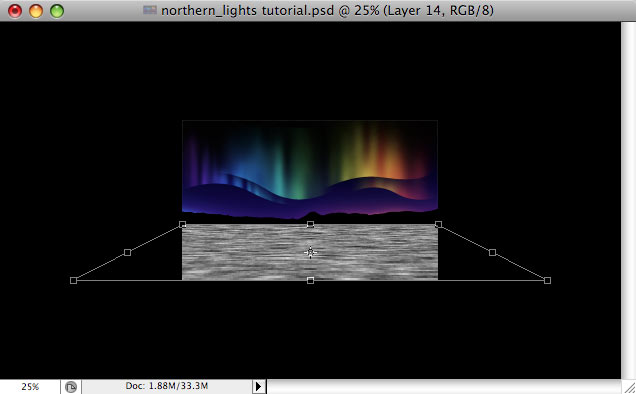 Design a colorful Northern Lights landscape - Step 30
